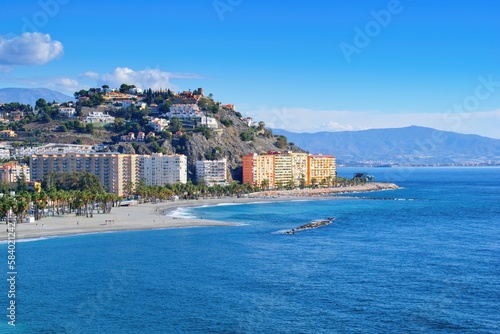 Almunecar, Spain, Costa del sol - Beautiful city and coast view photo
