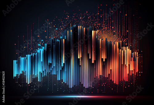 Abstract technology big data background concept. Generate Ai.