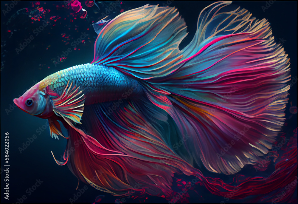 Beauty fantasy fighting fish art . Generate Ai. Beauty fantasy fighting fish art . Generate Ai.