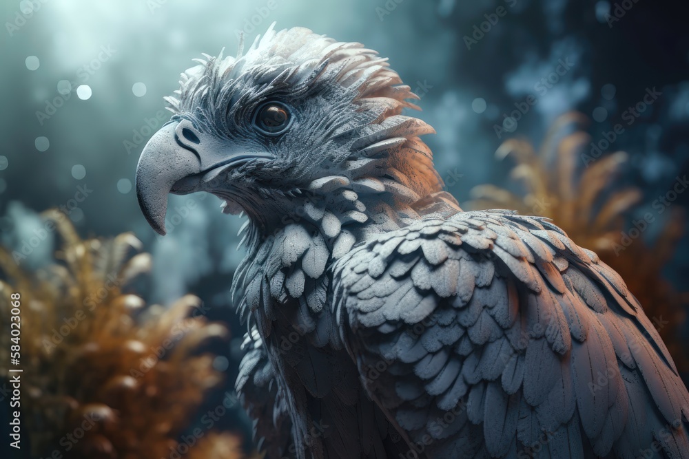 Obraz premium Hippogriff creative illustration. AI generated