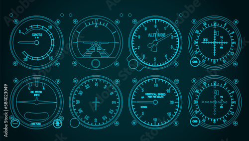 Airplane control panel illustration