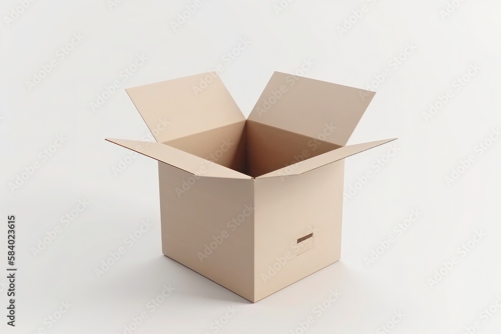 empty box on white background open packaging template mockup paperbox generative ai empty box on white background open packaging template mockup paperbox generative ai