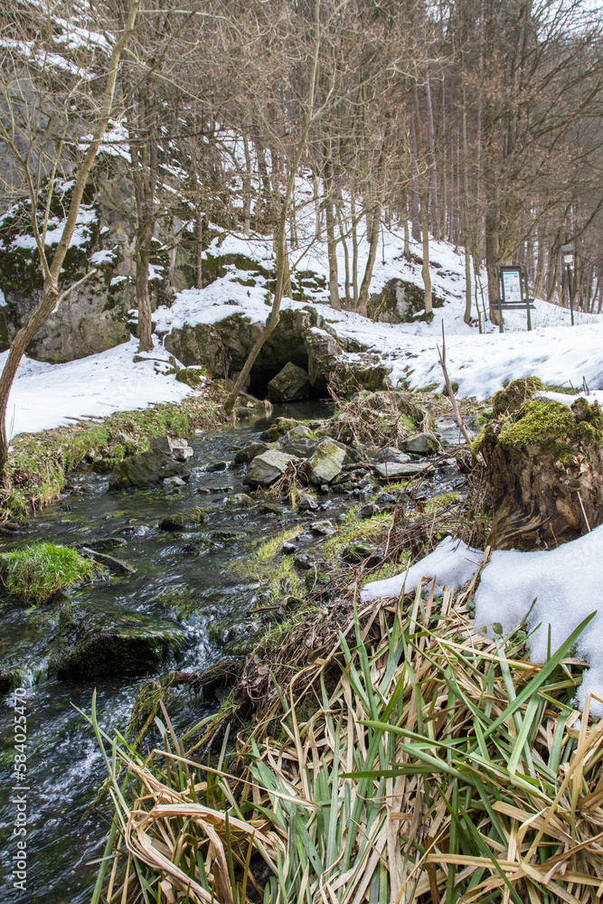 Flowing river in winter. Flowing river in winter.