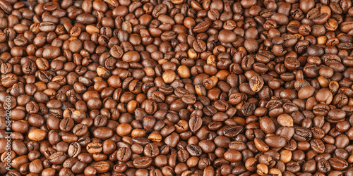 Raw coffee beans texture and background
