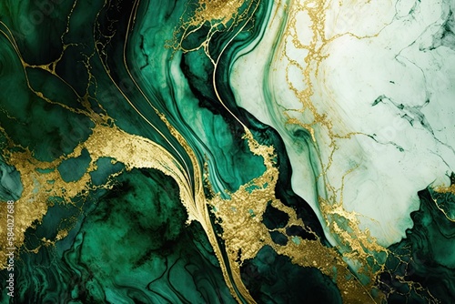 Marble Texture Green Emerald Gold Lime White Color Elegant Luxury Pattern Veins Waves Flow Stone Wallpaper Background Backdrop Design Decor Decoration