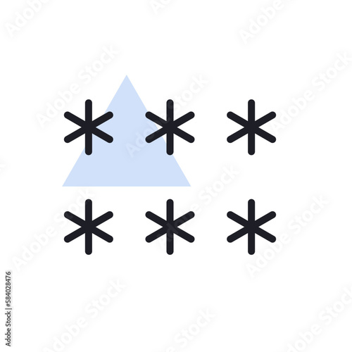 Snowflakes vector isolated flat icon. Weather sign