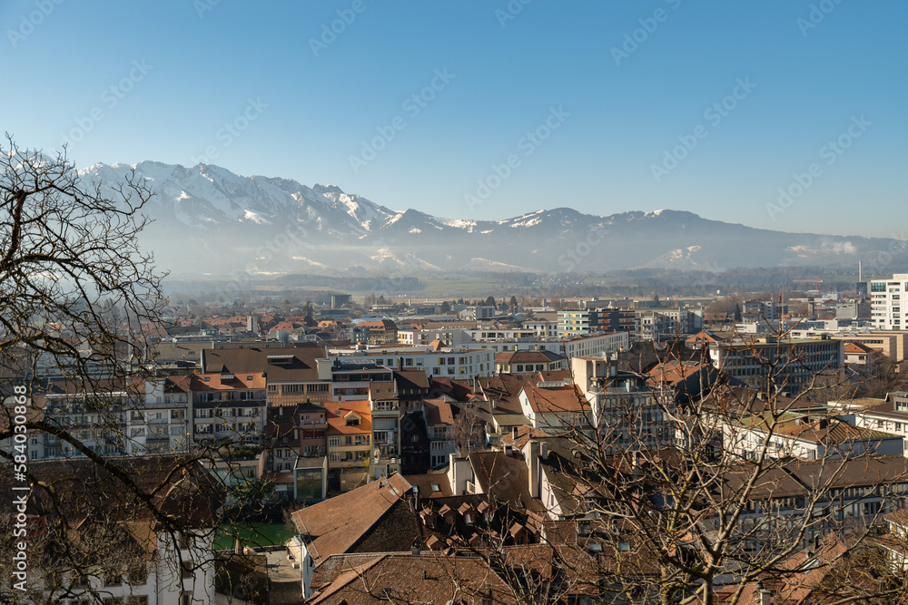 View over the city of Thun in Switzerland