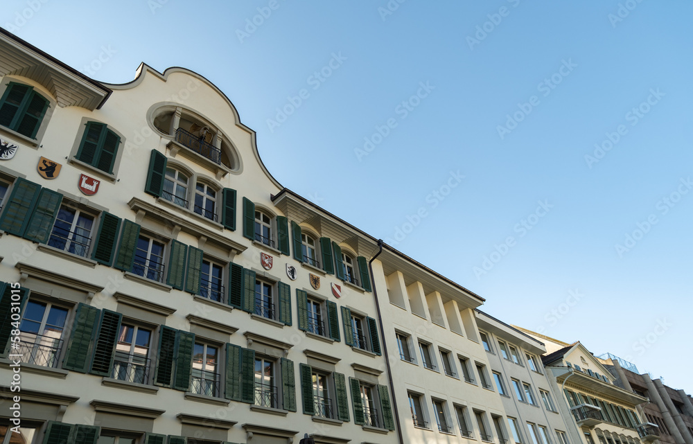 Historic buildings in the city of Thun in Switzerland