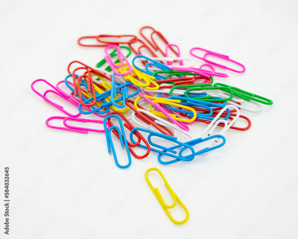 Paper colored clips isolated on white background Paper colored clips isolated on white background