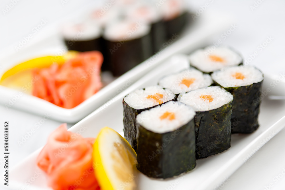 sushi on a plate sushi on a plate