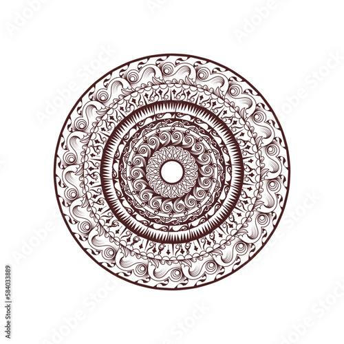 Mandala Line Art for coloring book.meditation Symbol pattern.anti-stress therapy.Ethnic decorative henna Tatto Elements.Islamic,Arabic, Indian,Ottoman motifs.hand drawn vector.Oriental line ornament
