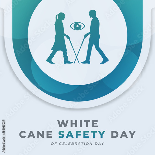 White Cane Safety Day Celebration Vector Design Illustration for Background, Poster, Banner, Advertising, Greeting Card