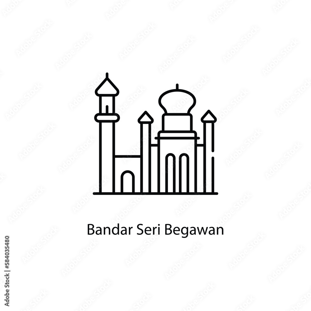 Bandar Seri Begawan icon. Suitable for Web Page, Mobile App, UI, UX and GUI design. Bandar Seri Begawan icon. Suitable for Web Page, Mobile App, UI, UX and GUI design.