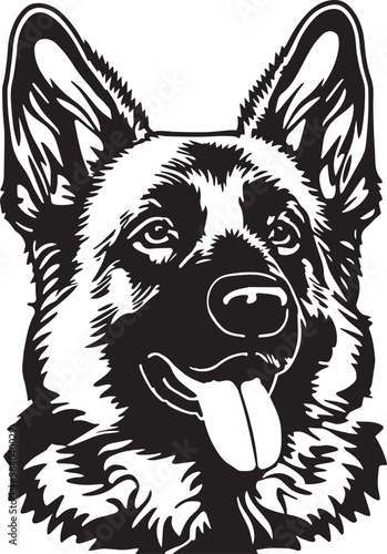 German Shepherd Dog Vector illustration