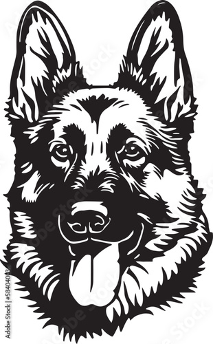 German Shepherd Dog Vector illustration