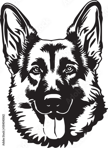 German Shepherd Dog Vector illustration