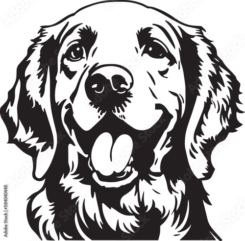 Golden retriever head dog Vector illustration  © Dmytro