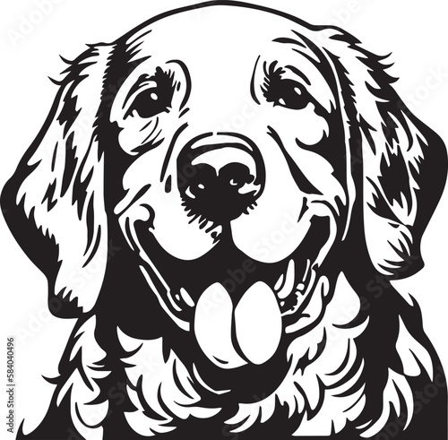 Golden retriever head dog Vector illustration
