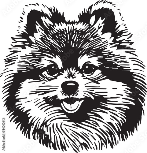 Pomeranian spitz dog vector illustration