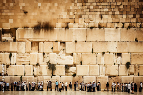 Photography of the Wailing Wall in Israel  generated with a Generative AI