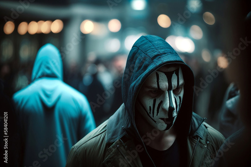 adult young man with fierce...