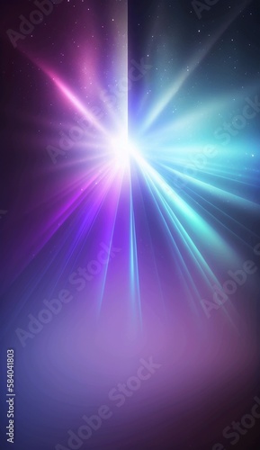 Abstract blue and purple background  phone wallpaper  rays of light in the fog. Generative AI.