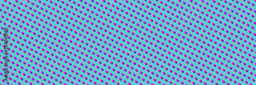 Vector background in comic book style with polka dots with shadow. Retro pop art design. Long horizontal banner.