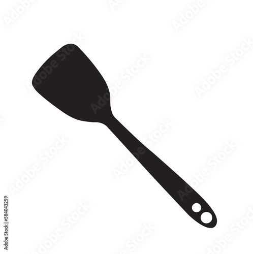 Espátula de cocina negra. Icono vector