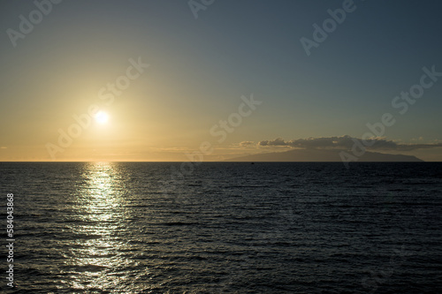 Beautiful sunset at seaside. Beautiful nature background. 