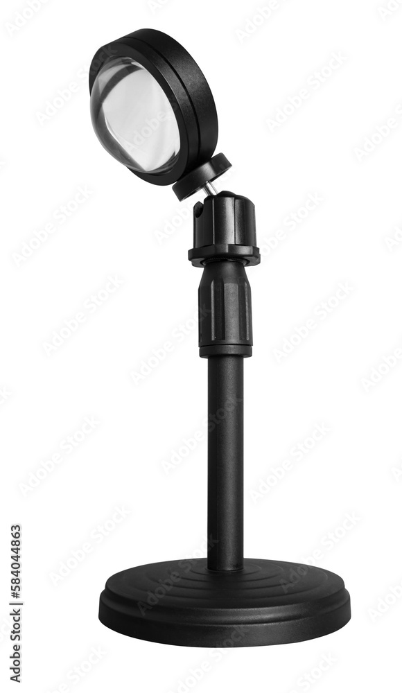 Lamp illuminator on a tripod, on a white background in insulation Lamp illuminator on a tripod, on a white background in insulation