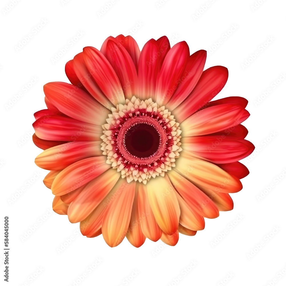 Gerbera flower hear isolated. Illustration AI Generative.
