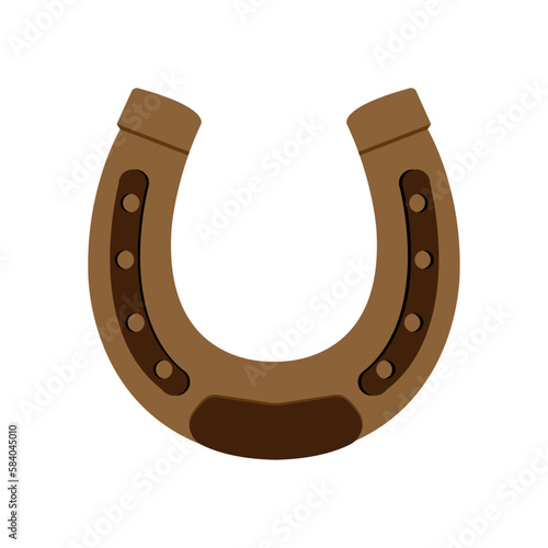 Horseshoe.Brown horseshoe isolated on white background