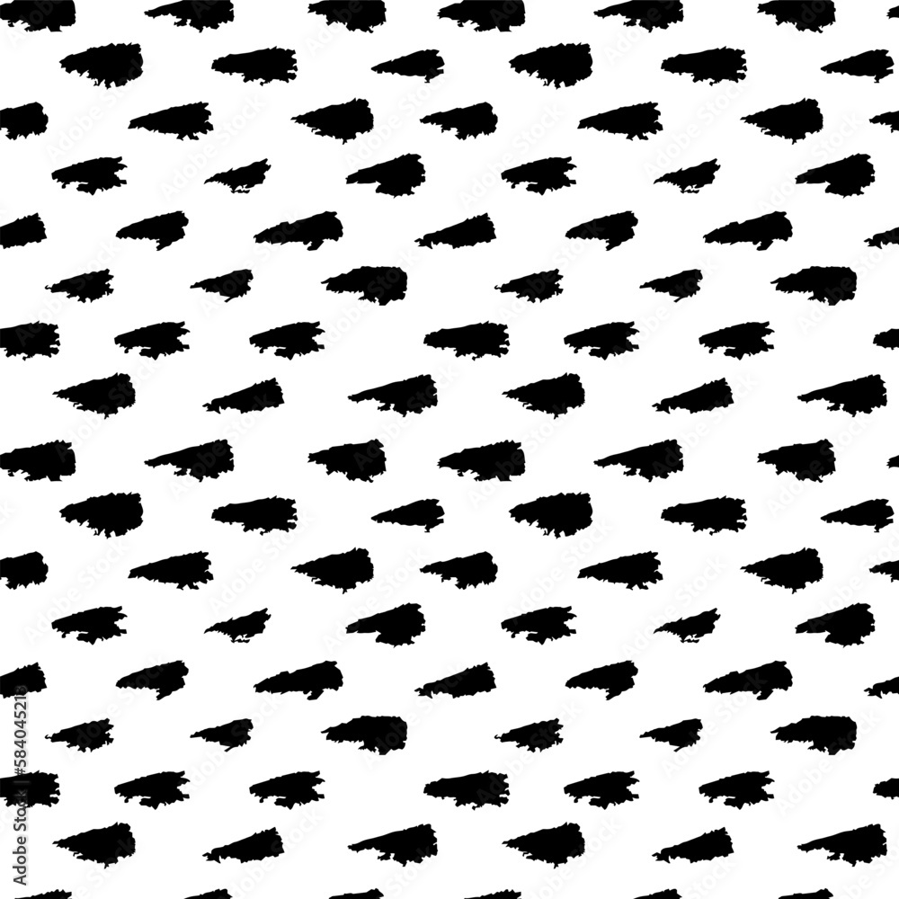 Fototapeta premium Ink abstarct shapes vector seamless pattern. Minimalistic natural handdrawn brushstrokes. Folk scandinavian style. Background template for social media posts, banners, printing on paper and fabric. 