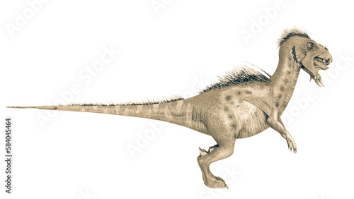 unknown dinosaur is standing up on side view