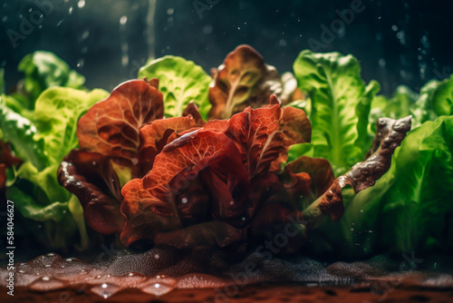 Fresh vegetables hydroponic organic, background, generative ai