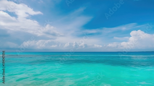 Blue Ocean Background. Illustration AI Generative.