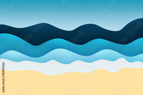 landscape of beach waves card effect background © Tamy