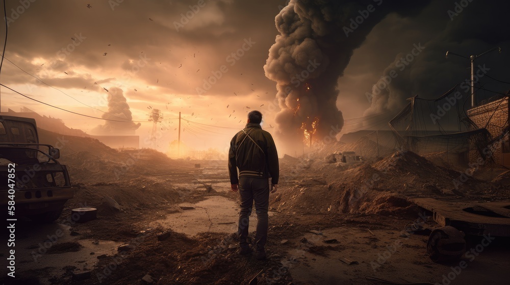 The End of the World Apocalyptic, epic scene. Created with Generative AI. The End of the World Apocalyptic, epic scene. Created with Generative AI.
