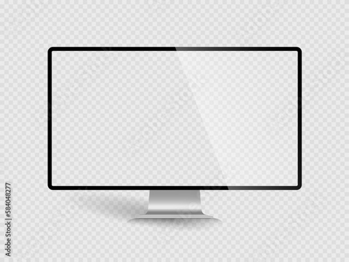 Isolated desktop pc monitor mockup without background with blank screen. Stock royalty free illustration