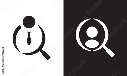 find job logo design. creative search work symbol icon vector.