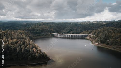 aerial view of the water dam