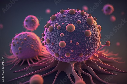 Cancer cells. Generative AI photo