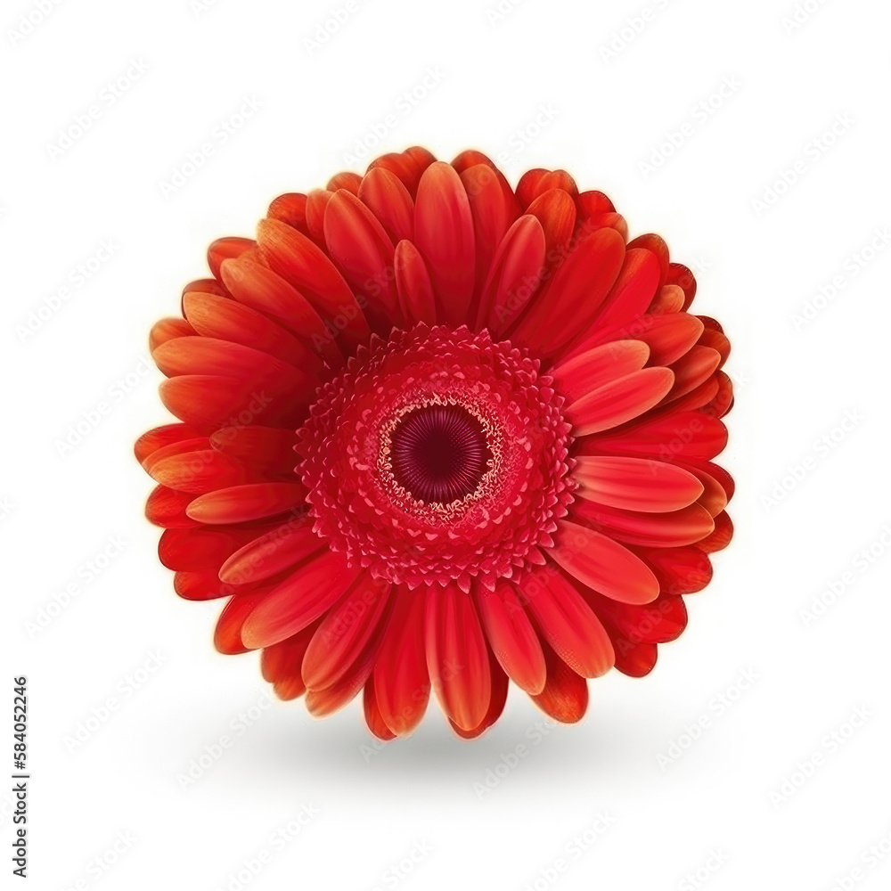 Gerbera flower hear isolated. Illustration AI Generative. Gerbera flower hear isolated. Illustration AI Generative.