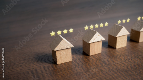 Rating of housing with five stars. Set level and quality of the housing, status and comfort. Aesthetics and functionality. Search for best options. Luxury VIP class apartments.