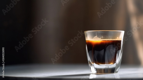 Espresso coffee. Illustration AI Generative.