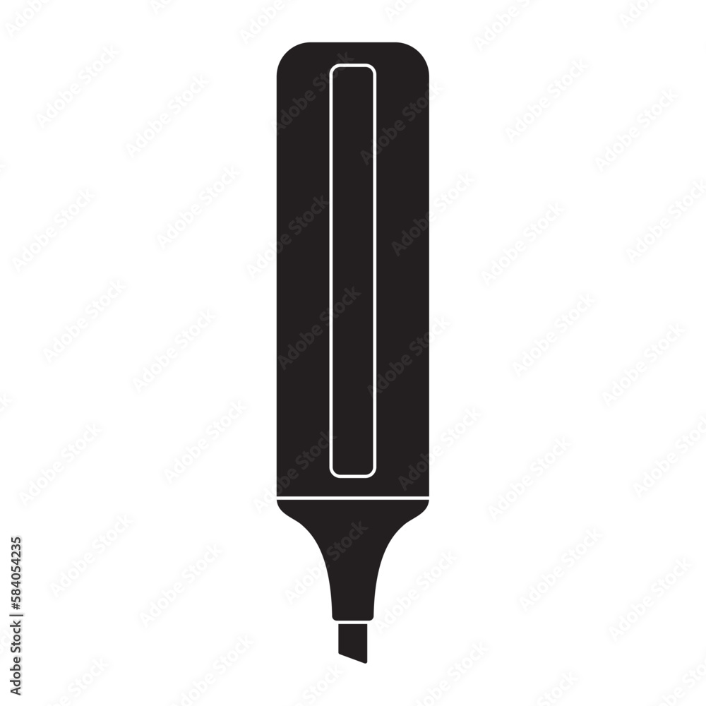 Isolated silhouette of highlighter Office supply icon Vector Isolated silhouette of highlighter Office supply icon Vector