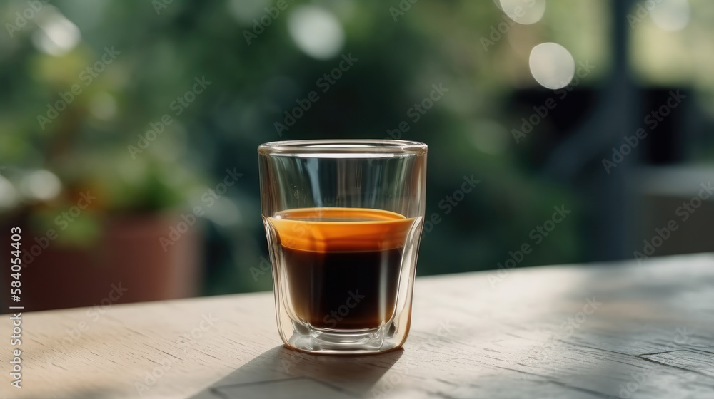 Espresso coffee. Illustration AI Generative. Espresso coffee. Illustration AI Generative.