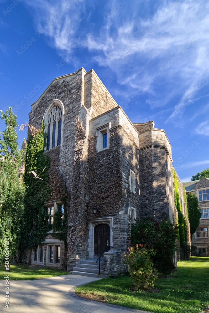 Traditional academic building with Ivy growth on them, Hamilton, ON, Canada