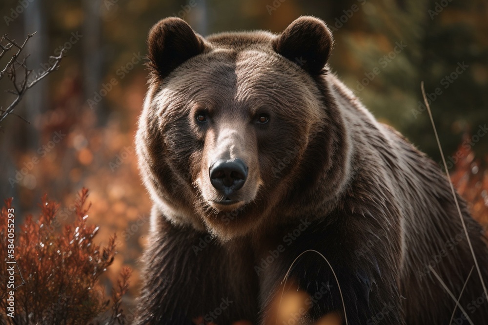Fototapeta premium Grizzly Bear Generative AI