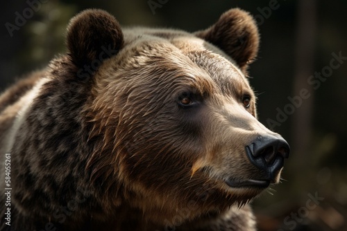 Grizzly Bear, animals, close up, Generative AI